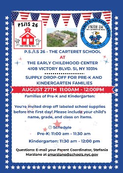 Pre-K & K Supply Drop Off
